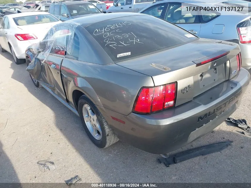 2001 Ford Mustang VIN: 1FAFP404X1F137127 Lot: 40118936