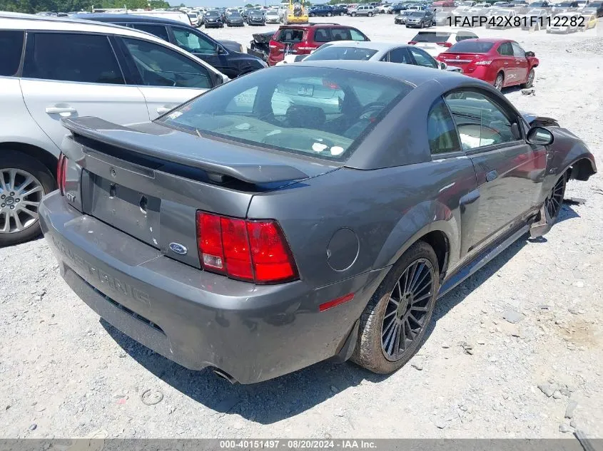 2001 Ford Mustang Gt VIN: 1FAFP42X81F112282 Lot: 40151497