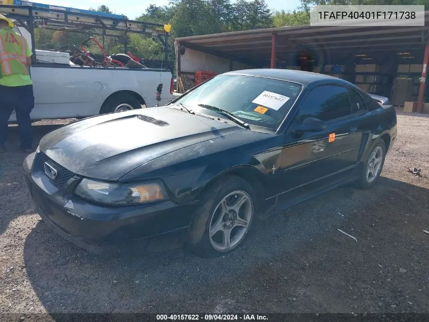 2001 Ford Mustang VIN: 1FAFP40401F171738 Lot: 40157622