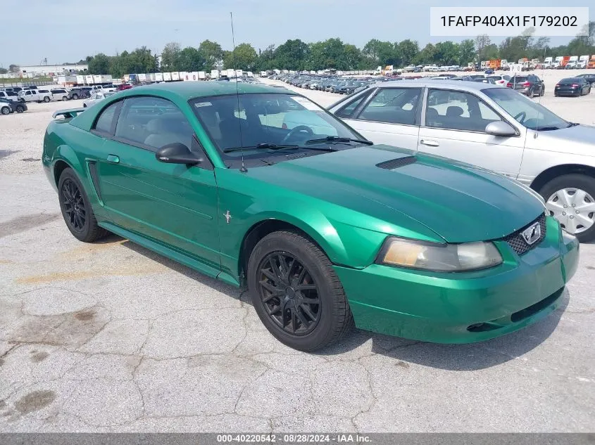 2001 Ford Mustang VIN: 1FAFP404X1F179202 Lot: 40220542