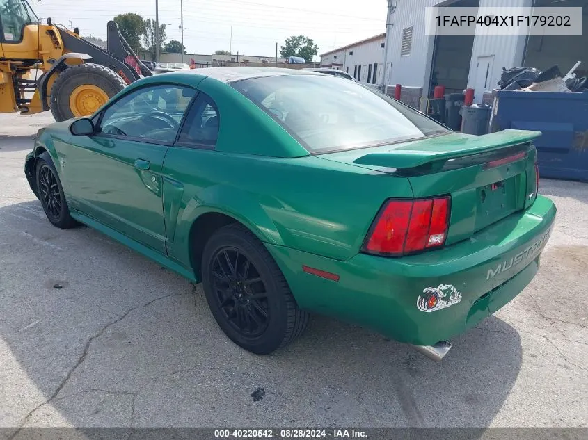 2001 Ford Mustang VIN: 1FAFP404X1F179202 Lot: 40220542