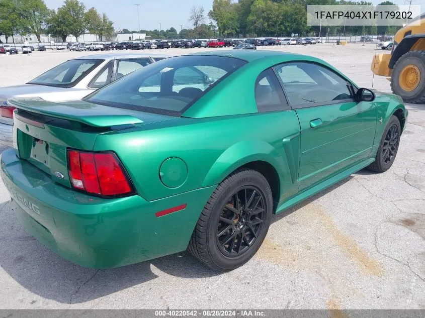 2001 Ford Mustang VIN: 1FAFP404X1F179202 Lot: 40220542