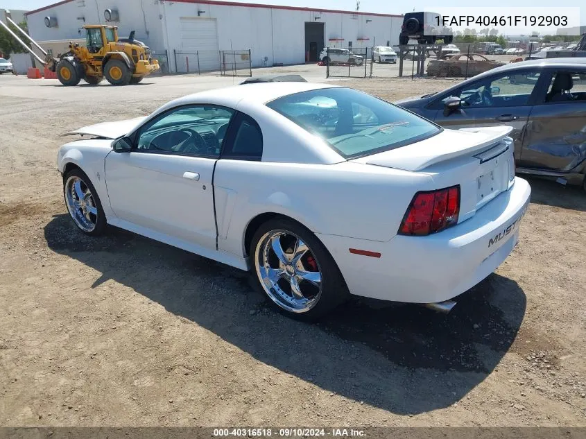 2001 Ford Mustang VIN: 1FAFP40461F192903 Lot: 40316518