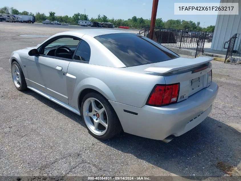 2001 Ford Mustang Gt VIN: 1FAFP42X61F263217 Lot: 40354931