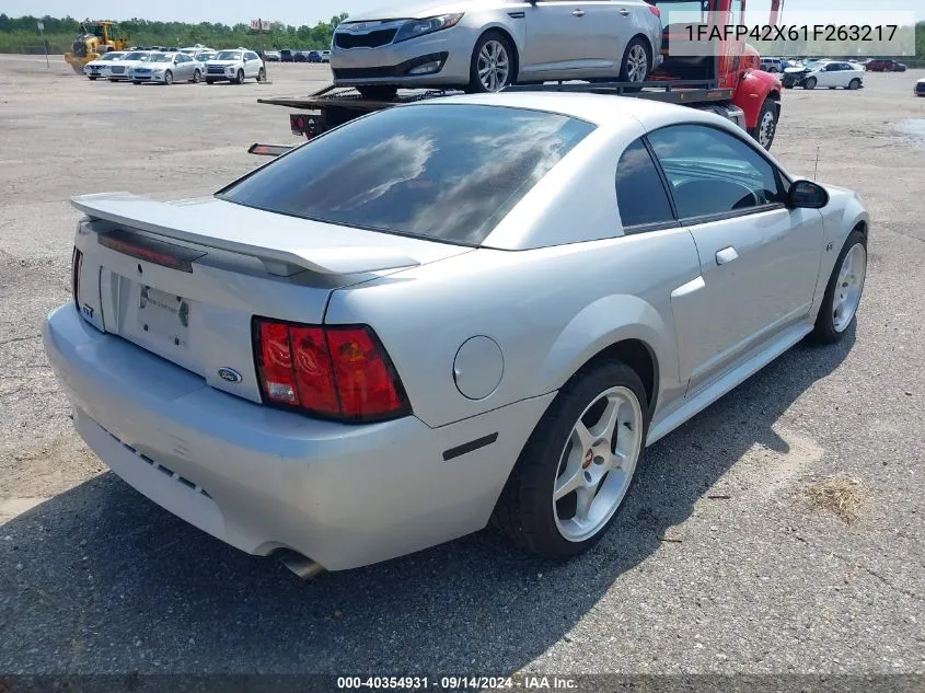 2001 Ford Mustang Gt VIN: 1FAFP42X61F263217 Lot: 40354931