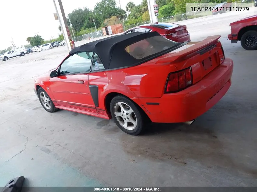 2001 Ford Mustang VIN: 1FAFP44471F113779 Lot: 40361518