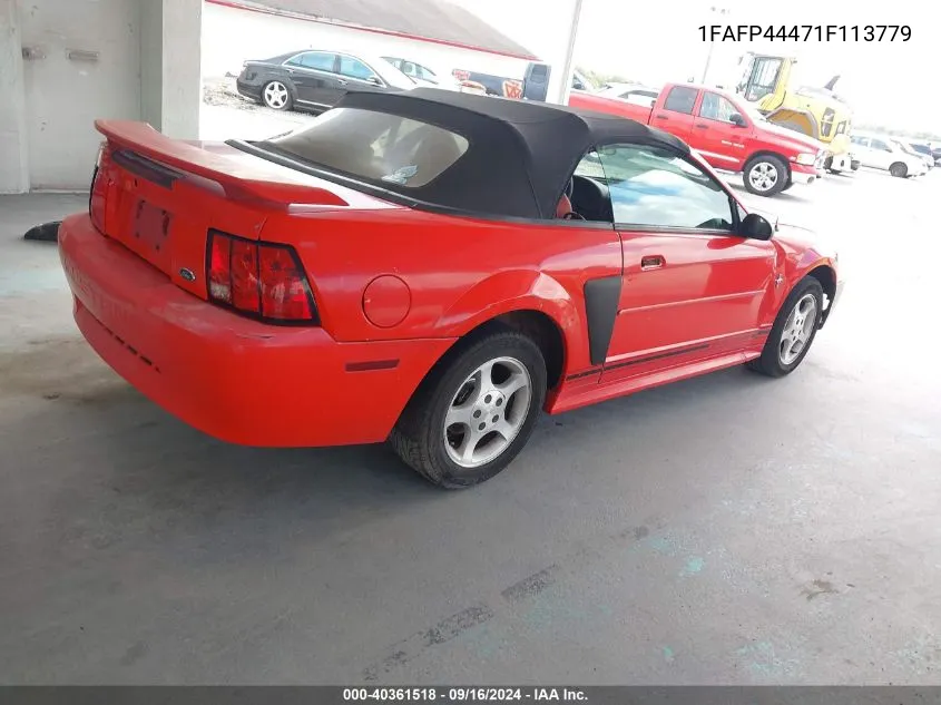 2001 Ford Mustang VIN: 1FAFP44471F113779 Lot: 40361518