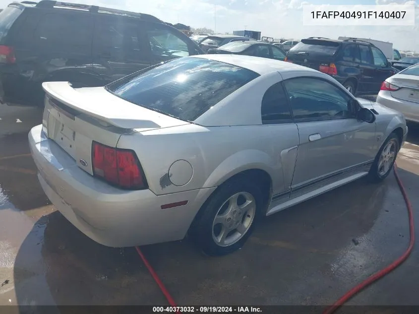 2001 Ford Mustang VIN: 1FAFP40491F140407 Lot: 40373032