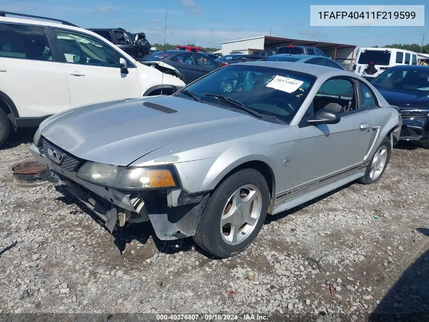 2001 Ford Mustang VIN: 1FAFP40411F219599 Lot: 40376807