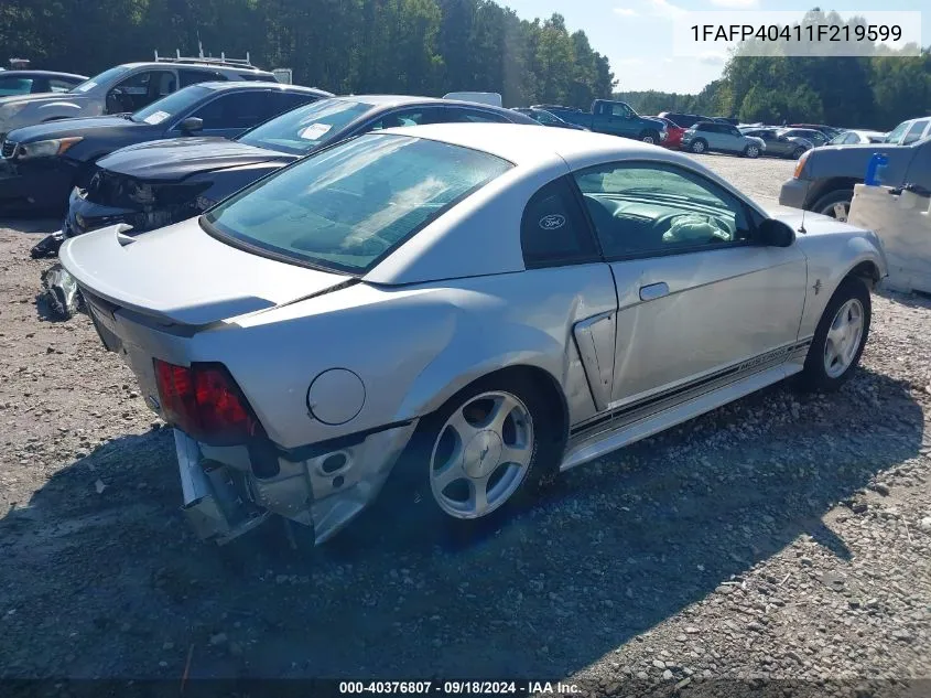 2001 Ford Mustang VIN: 1FAFP40411F219599 Lot: 40376807