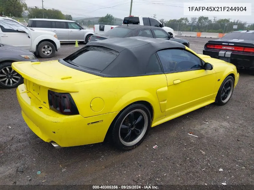 2001 Ford Mustang Gt VIN: 1FAFP45X21F244904 Lot: 40385356