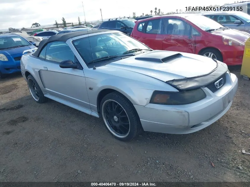 2001 Ford Mustang Gt VIN: 1FAFP45X61F239155 Lot: 40406470