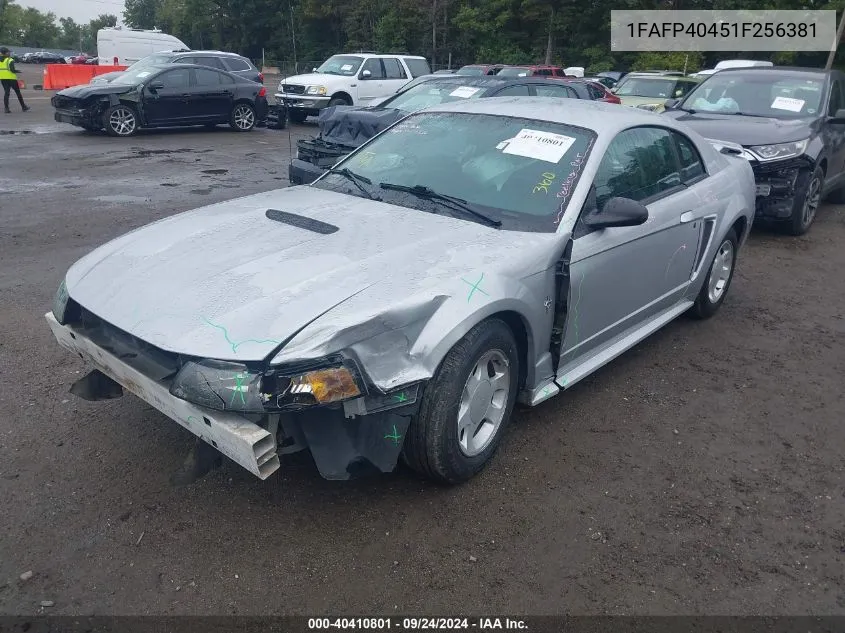 2001 Ford Mustang VIN: 1FAFP40451F256381 Lot: 40410801