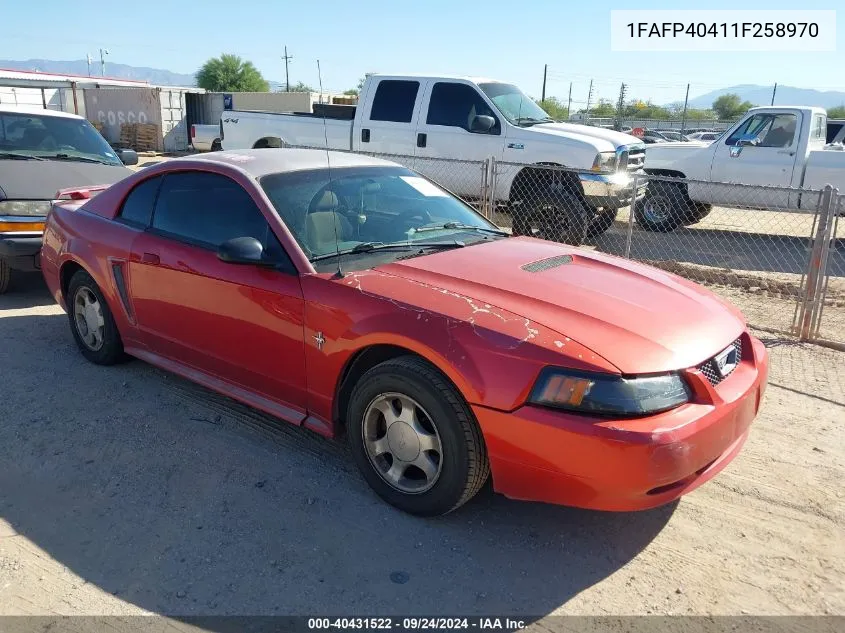 2001 Ford Mustang VIN: 1FAFP40411F258970 Lot: 40431522