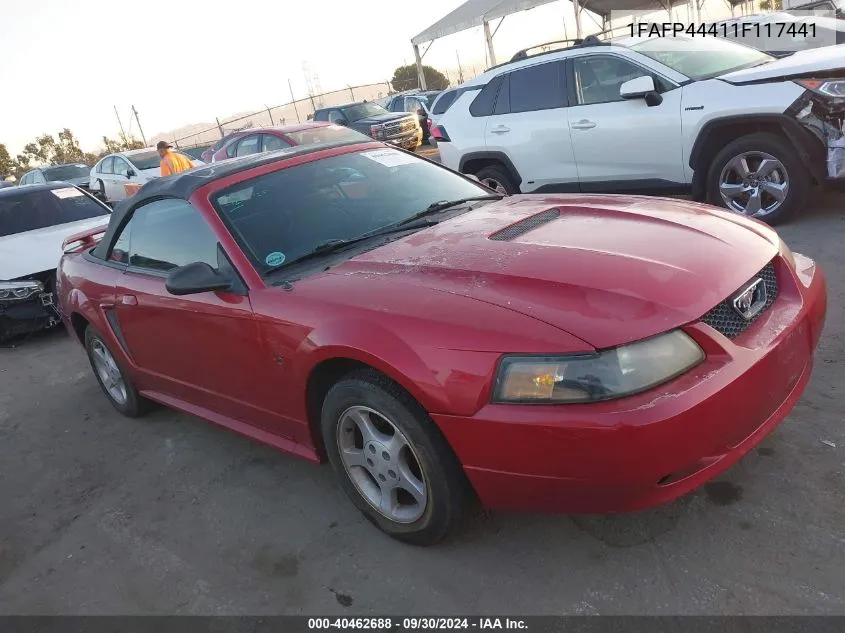 2001 Ford Mustang VIN: 1FAFP44411F117441 Lot: 40462688