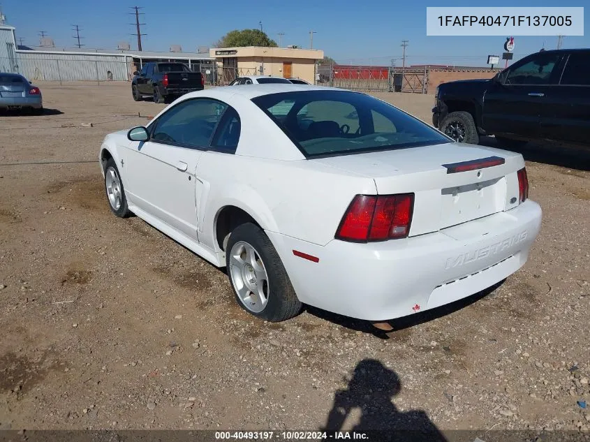 2001 Ford Mustang VIN: 1FAFP40471F137005 Lot: 40493197