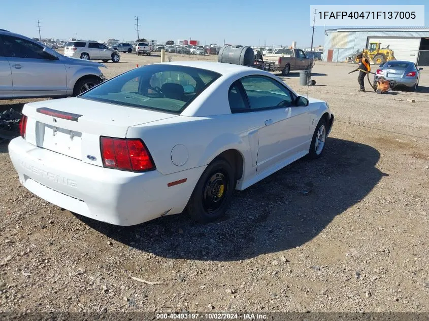 2001 Ford Mustang VIN: 1FAFP40471F137005 Lot: 40493197