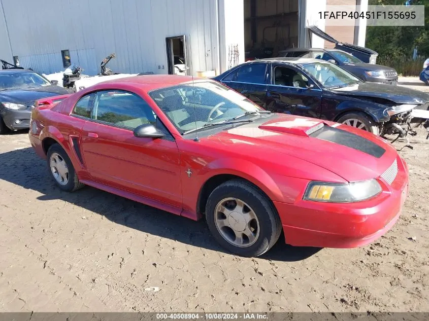 2001 Ford Mustang VIN: 1FAFP40451F155695 Lot: 40508904