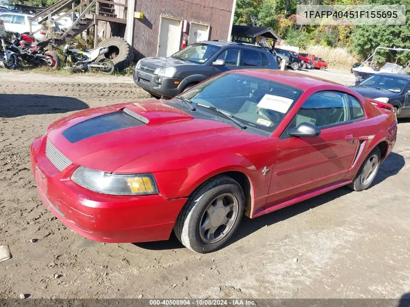 2001 Ford Mustang VIN: 1FAFP40451F155695 Lot: 40508904