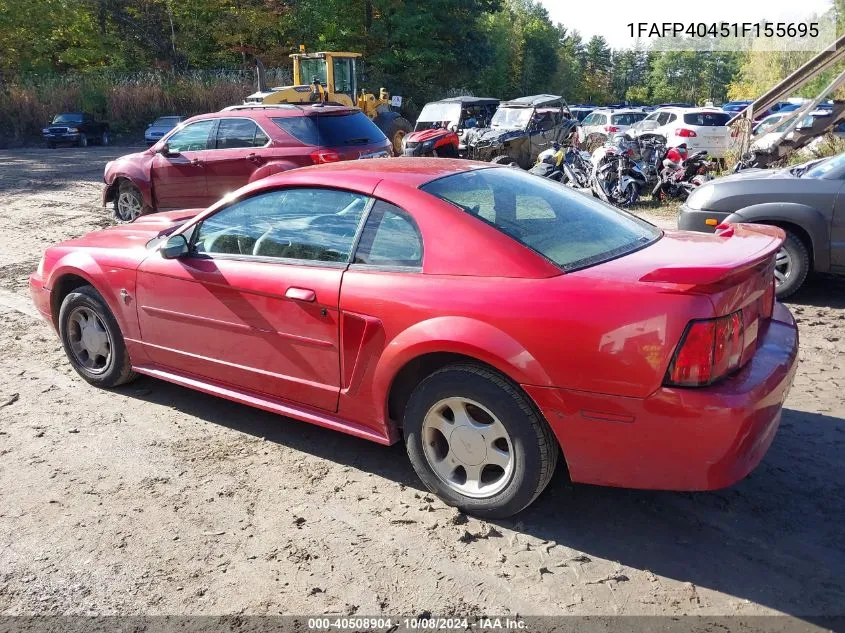 2001 Ford Mustang VIN: 1FAFP40451F155695 Lot: 40508904