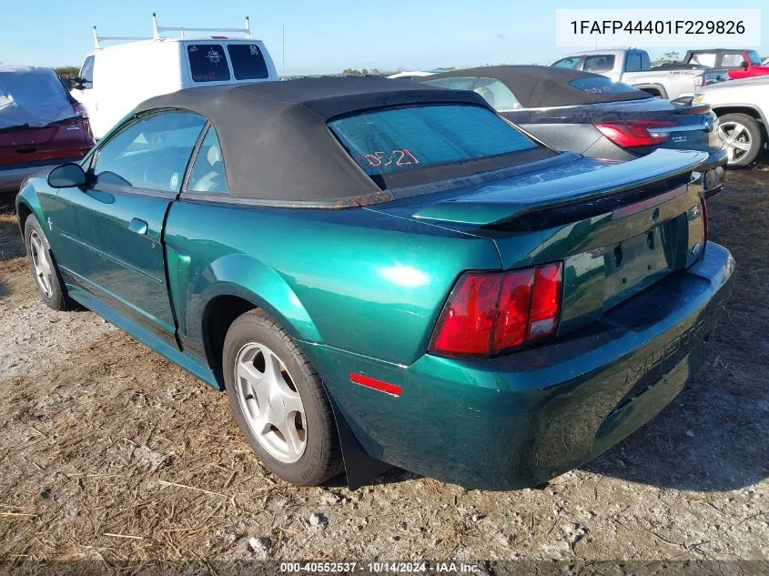 2001 Ford Mustang VIN: 1FAFP44401F229826 Lot: 40552537