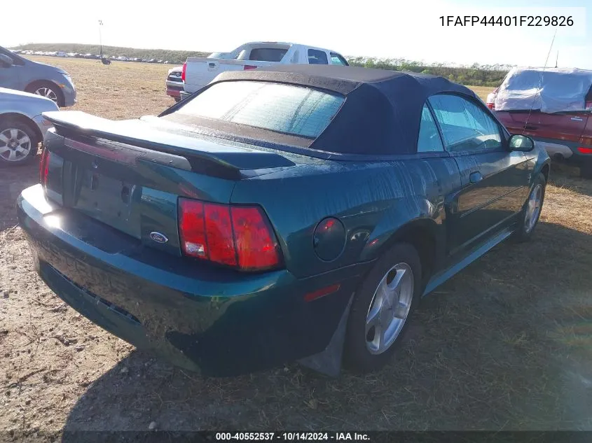 2001 Ford Mustang VIN: 1FAFP44401F229826 Lot: 40552537