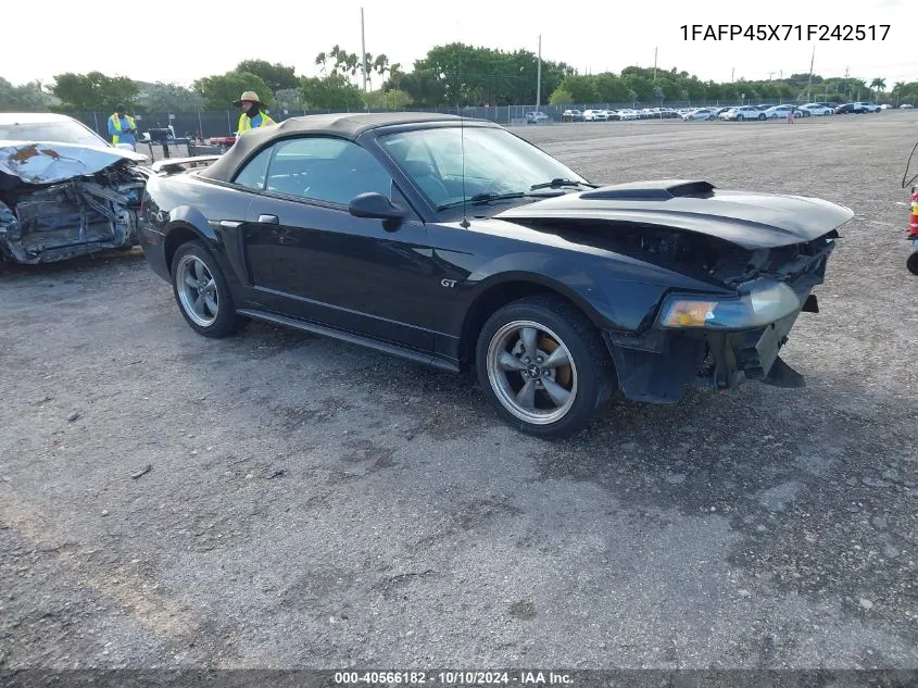 2001 Ford Mustang Gt VIN: 1FAFP45X71F242517 Lot: 40566182