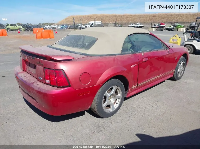 2001 Ford Mustang VIN: 1FAFP44401F173337 Lot: 40588729