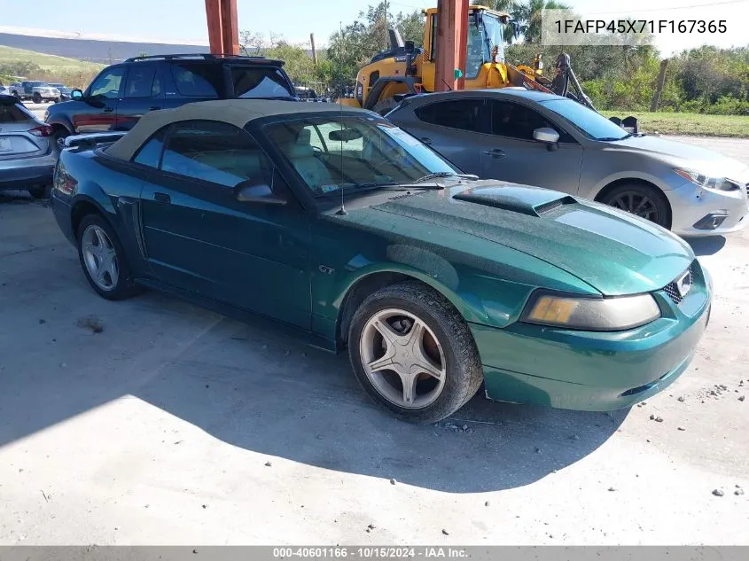 2001 Ford Mustang Gt VIN: 1FAFP45X71F167365 Lot: 40601166