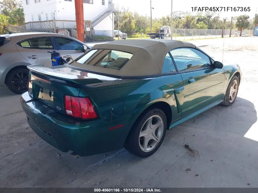 2001 Ford Mustang Gt VIN: 1FAFP45X71F167365 Lot: 40601166