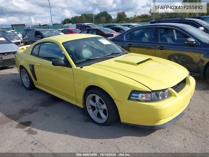 2001 Ford Mustang Gt VIN: 1FAFP42X41F255892 Lot: 40603098