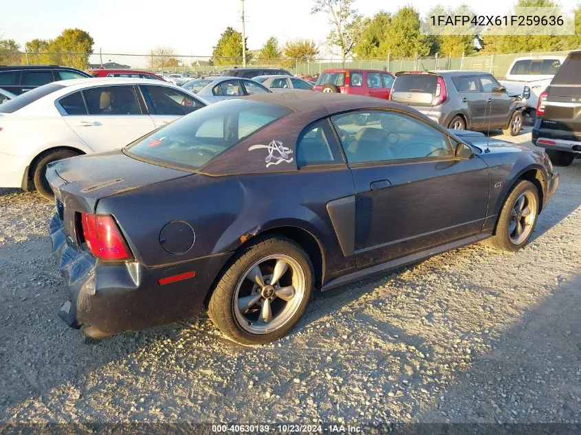 2001 Ford Mustang Gt VIN: 1FAFP42X61F259636 Lot: 40630139