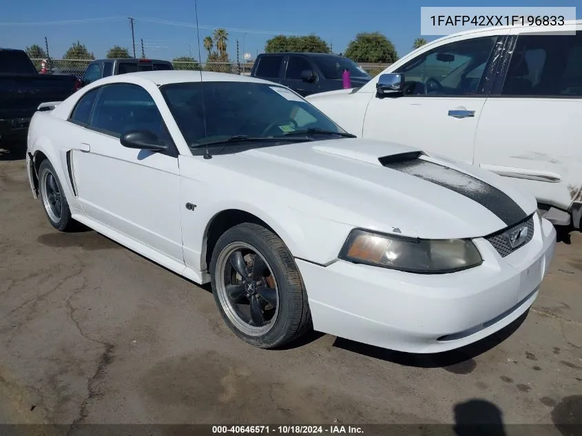 2001 Ford Mustang Gt VIN: 1FAFP42XX1F196833 Lot: 40646571