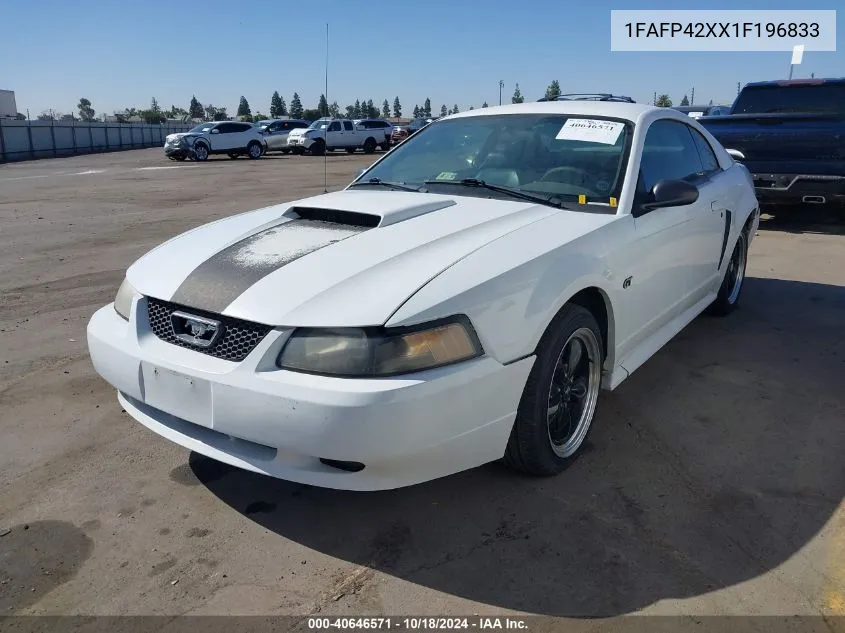 2001 Ford Mustang Gt VIN: 1FAFP42XX1F196833 Lot: 40646571