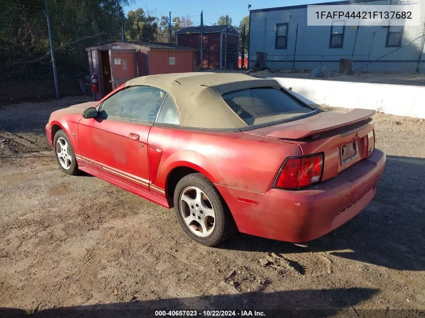 2001 Ford Mustang VIN: 1FAFP44421F137682 Lot: 40657023