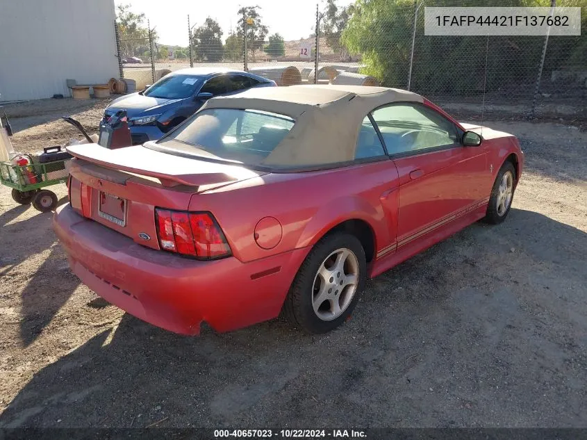 2001 Ford Mustang VIN: 1FAFP44421F137682 Lot: 40657023