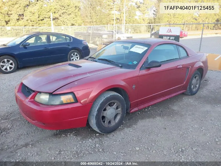 2001 Ford Mustang VIN: 1FAFP40401F125455 Lot: 40688342