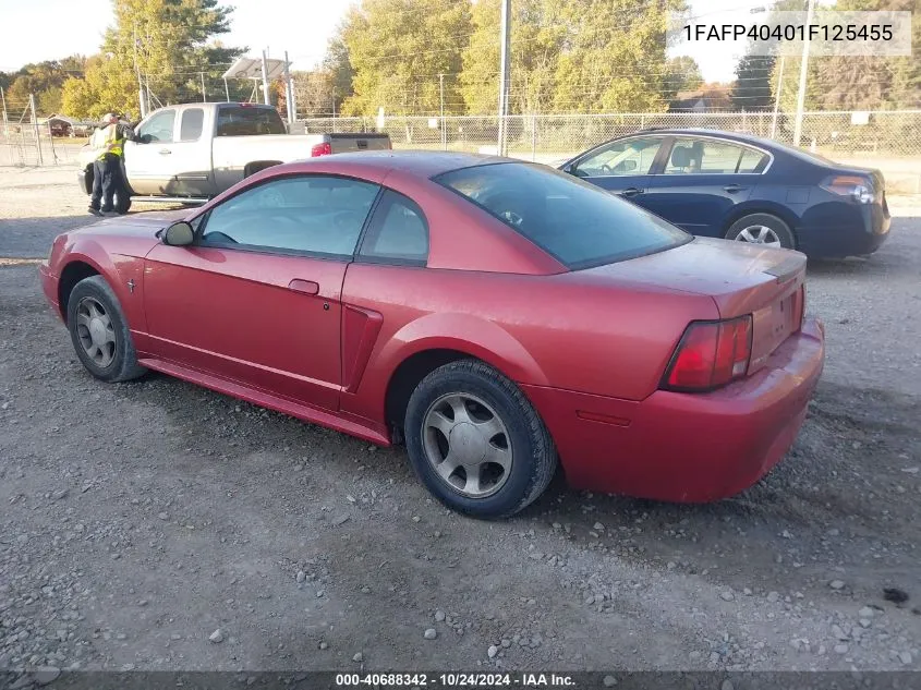 2001 Ford Mustang VIN: 1FAFP40401F125455 Lot: 40688342