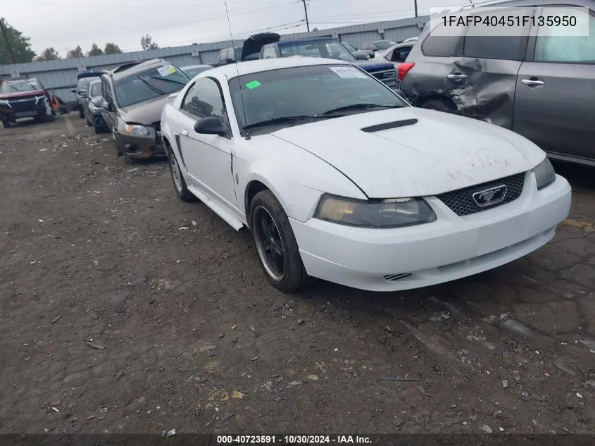 1FAFP40451F135950 2001 Ford Mustang