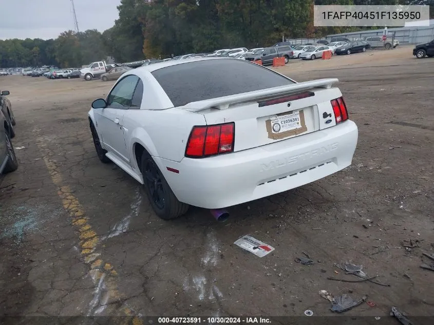 1FAFP40451F135950 2001 Ford Mustang