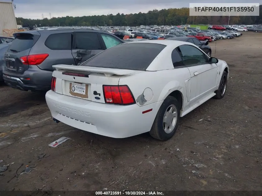 1FAFP40451F135950 2001 Ford Mustang