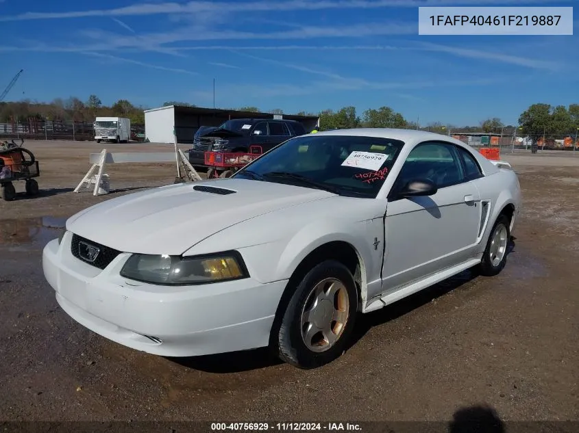 2001 Ford Mustang Standard/Deluxe/Premium VIN: 1FAFP40461F219887 Lot: 40756929