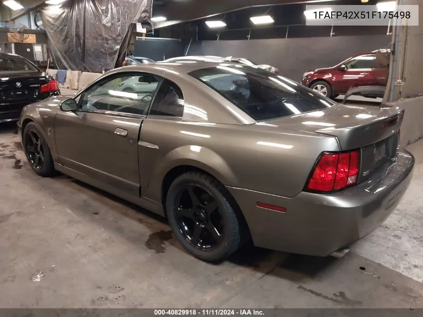 2001 Ford Mustang Gt/Gt Premium VIN: 1FAFP42X51F175498 Lot: 40829918