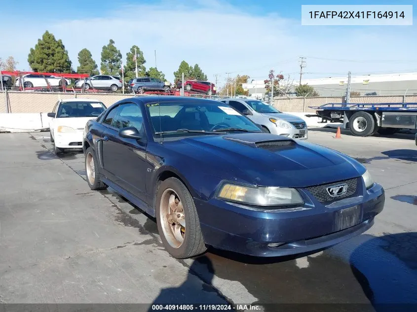 2001 Ford Mustang Gt VIN: 1FAFP42X41F164914 Lot: 40914805