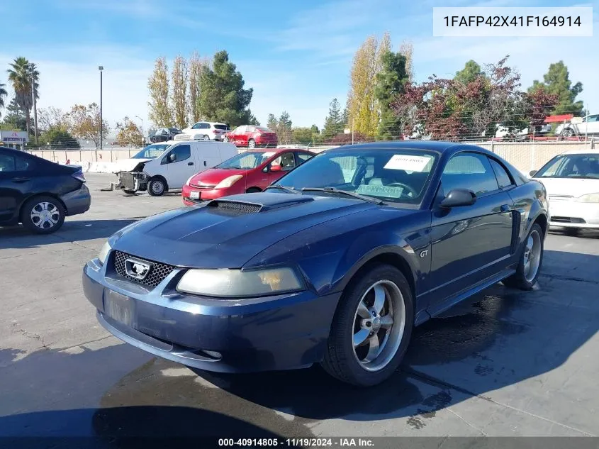 2001 Ford Mustang Gt VIN: 1FAFP42X41F164914 Lot: 40914805