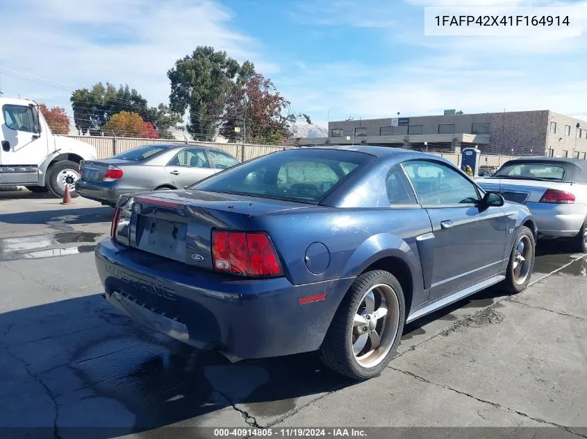 2001 Ford Mustang Gt VIN: 1FAFP42X41F164914 Lot: 40914805