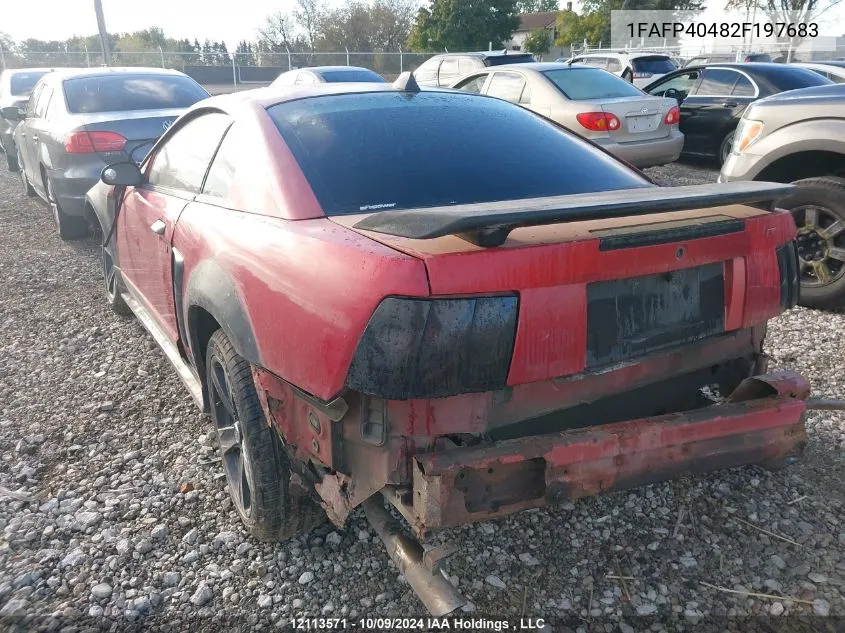 2002 Ford Mustang VIN: 1FAFP40482F197683 Lot: 12113571