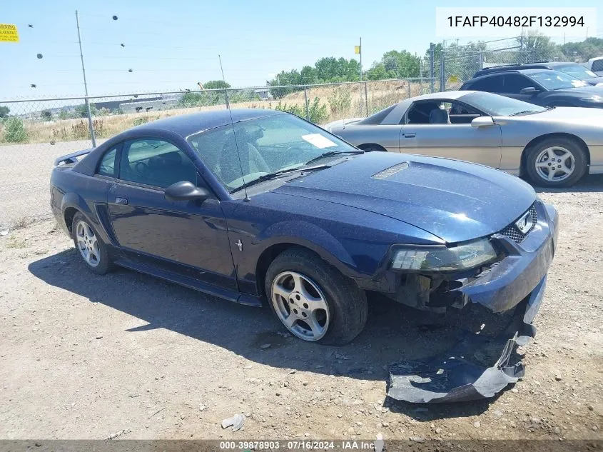 2002 Ford Mustang VIN: 1FAFP40482F132994 Lot: 39878903