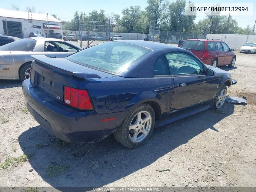 2002 Ford Mustang VIN: 1FAFP40482F132994 Lot: 39878903