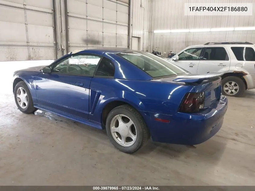 2002 Ford Mustang VIN: 1FAFP404X2F186880 Lot: 39879965